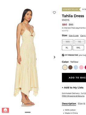 Butter Yellow Summer Dress | Tahlia Dress x SNDYS from Revolve